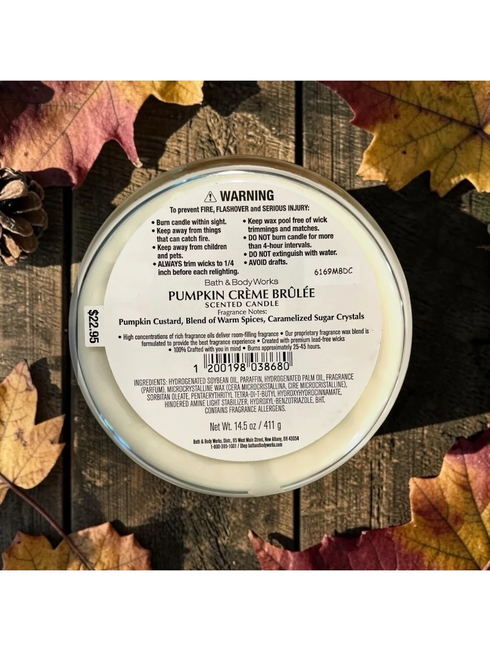 Bath & Body Works Pumpkin Crème Brûlée 3-Wick Candle 14.5 oz NEW Fall